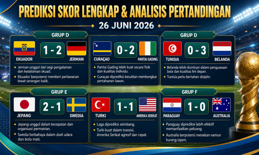 Jadwal Piala Dunia Memanas