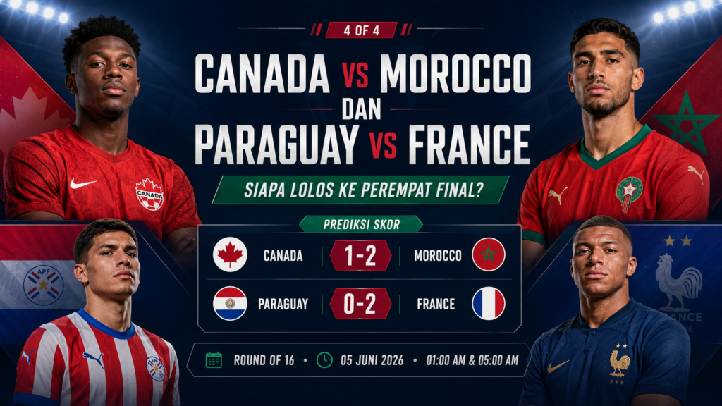 Canada vs Morocco dan Paraguay vs France: Siapa Lolos ke Perempat Final?