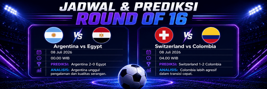 Duel Penentu Round of 16: Jadwal Argentina vs Egypt dan Switzerland vs Colombia
